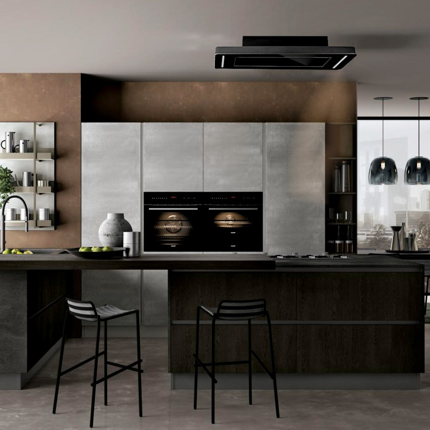 recirculating cooker hood black